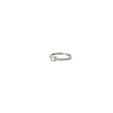 18k White Gold  .30ct F VS2 Emerald Cut Diamond /.20ct F VS2 Round Diamond Ring